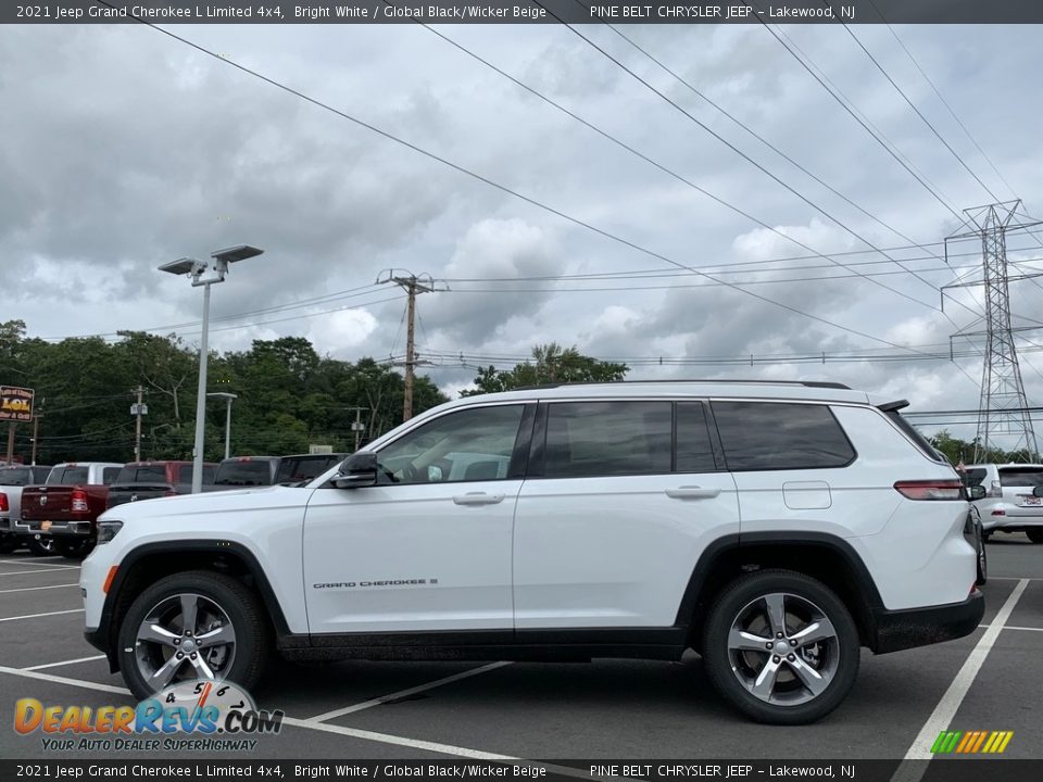2021 Jeep Grand Cherokee L Limited 4x4 Bright White / Global Black/Wicker Beige Photo #4