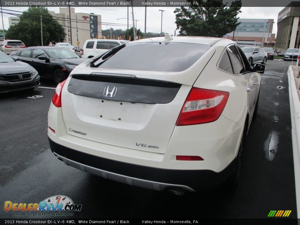 2013 Honda Crosstour EX-L V-6 4WD White Diamond Pearl / Black Photo #5