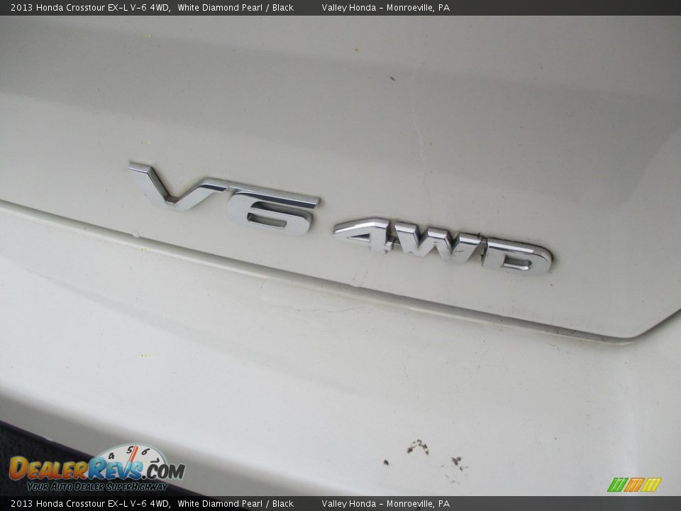 2013 Honda Crosstour EX-L V-6 4WD White Diamond Pearl / Black Photo #6