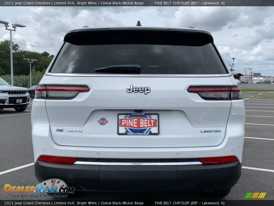 2021 Jeep Grand Cherokee L Limited 4x4 Bright White / Global Black/Wicker Beige Photo #7