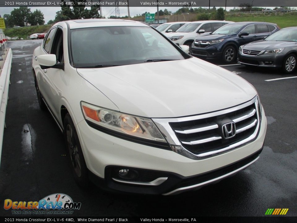 2013 Honda Crosstour EX-L V-6 4WD White Diamond Pearl / Black Photo #7