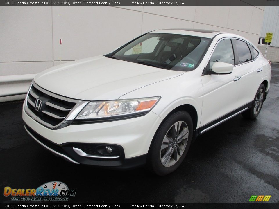 2013 Honda Crosstour EX-L V-6 4WD White Diamond Pearl / Black Photo #9