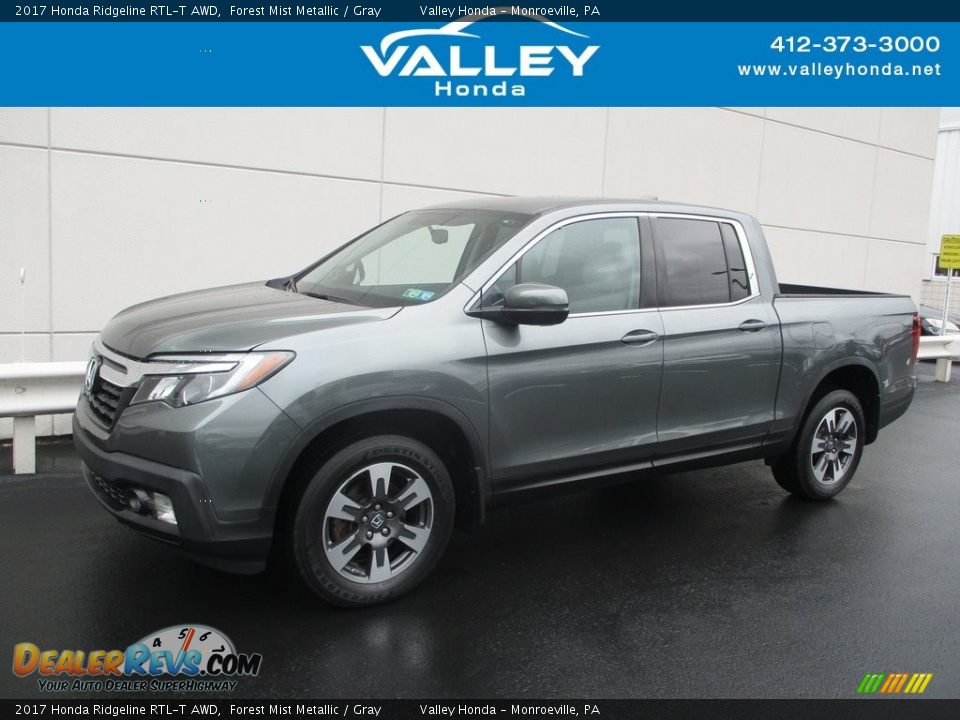 2017 Honda Ridgeline RTL-T AWD Forest Mist Metallic / Gray Photo #1