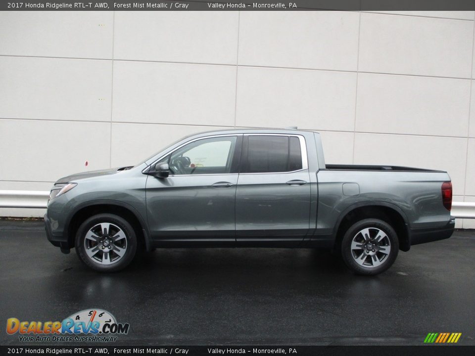 2017 Honda Ridgeline RTL-T AWD Forest Mist Metallic / Gray Photo #2