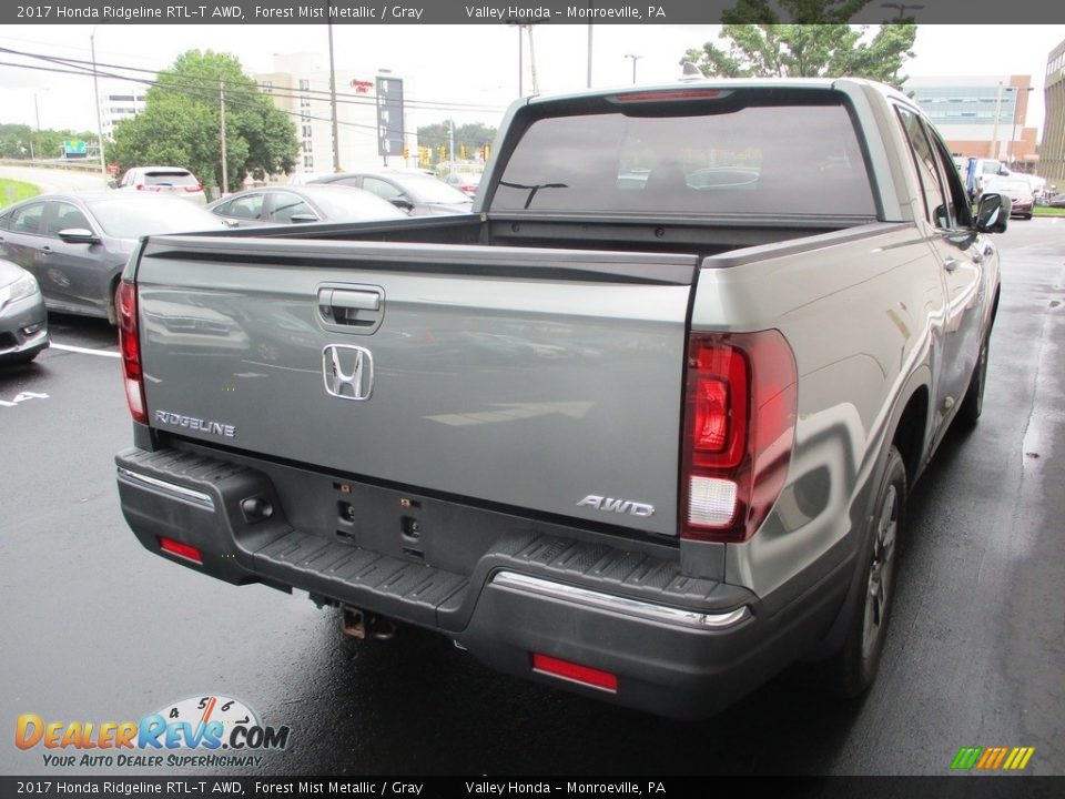 2017 Honda Ridgeline RTL-T AWD Forest Mist Metallic / Gray Photo #5