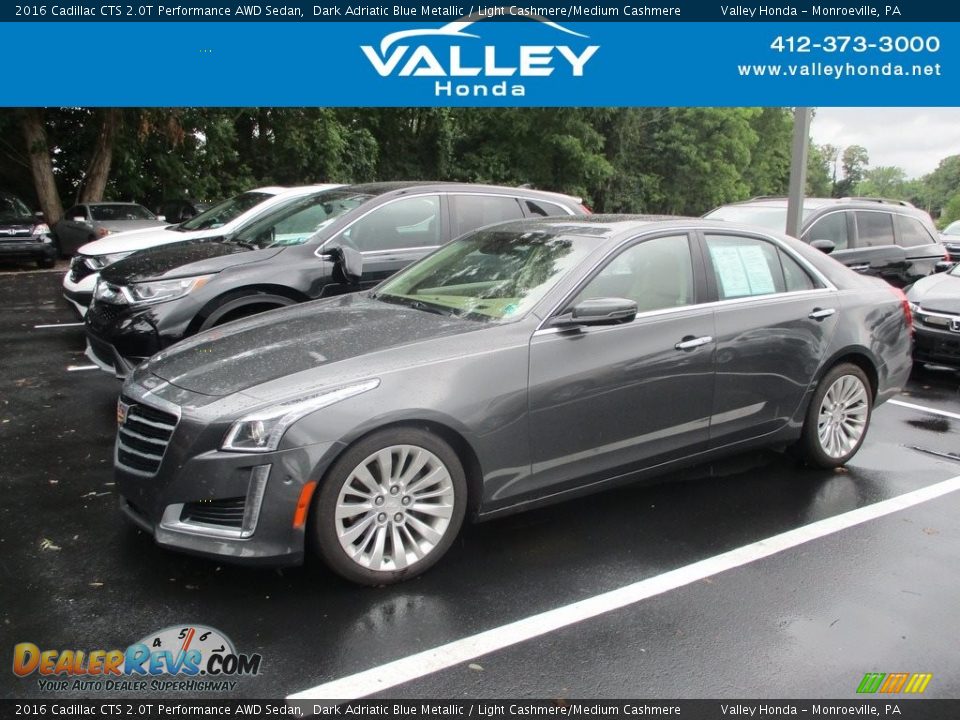 2016 Cadillac CTS 2.0T Performance AWD Sedan Dark Adriatic Blue Metallic / Light Cashmere/Medium Cashmere Photo #1