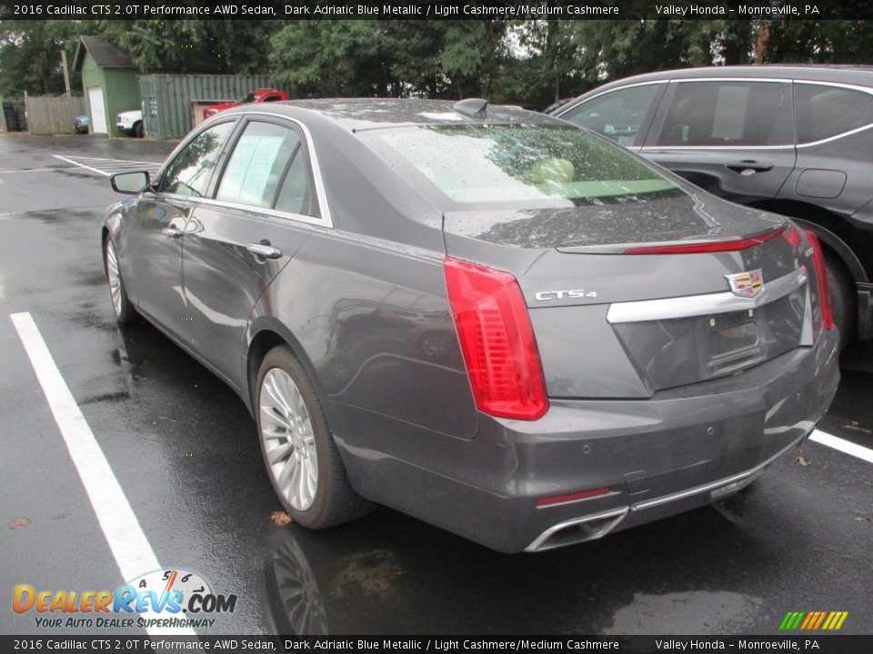 2016 Cadillac CTS 2.0T Performance AWD Sedan Dark Adriatic Blue Metallic / Light Cashmere/Medium Cashmere Photo #3