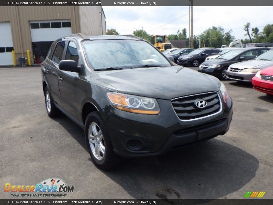 2011 Hyundai Santa Fe GLS Phantom Black Metallic / Gray Photo #2