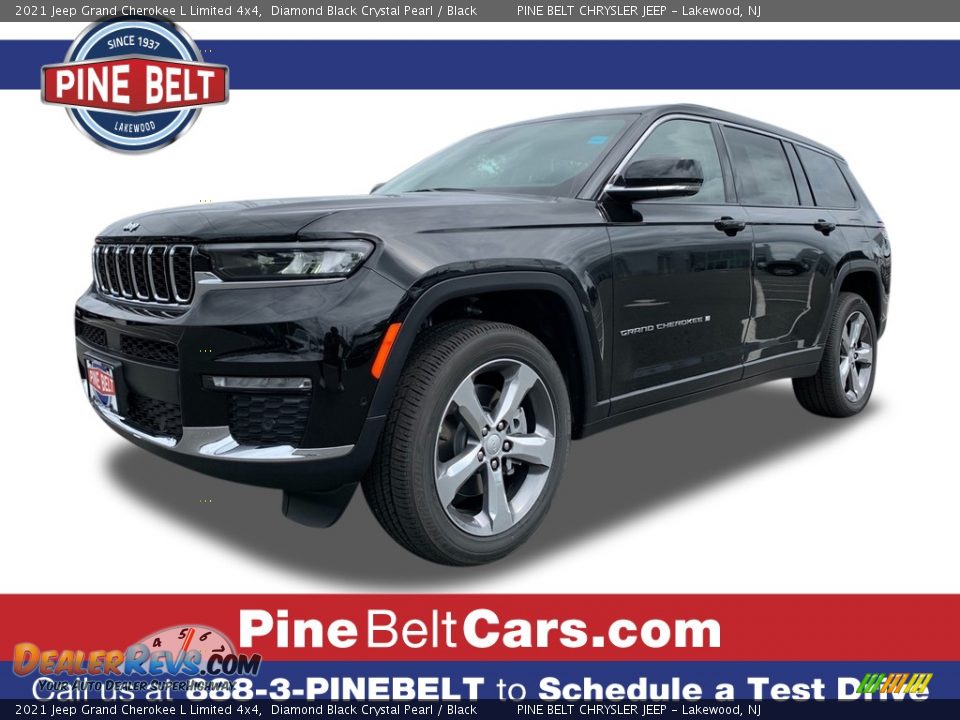 2021 Jeep Grand Cherokee L Limited 4x4 Diamond Black Crystal Pearl / Black Photo #1
