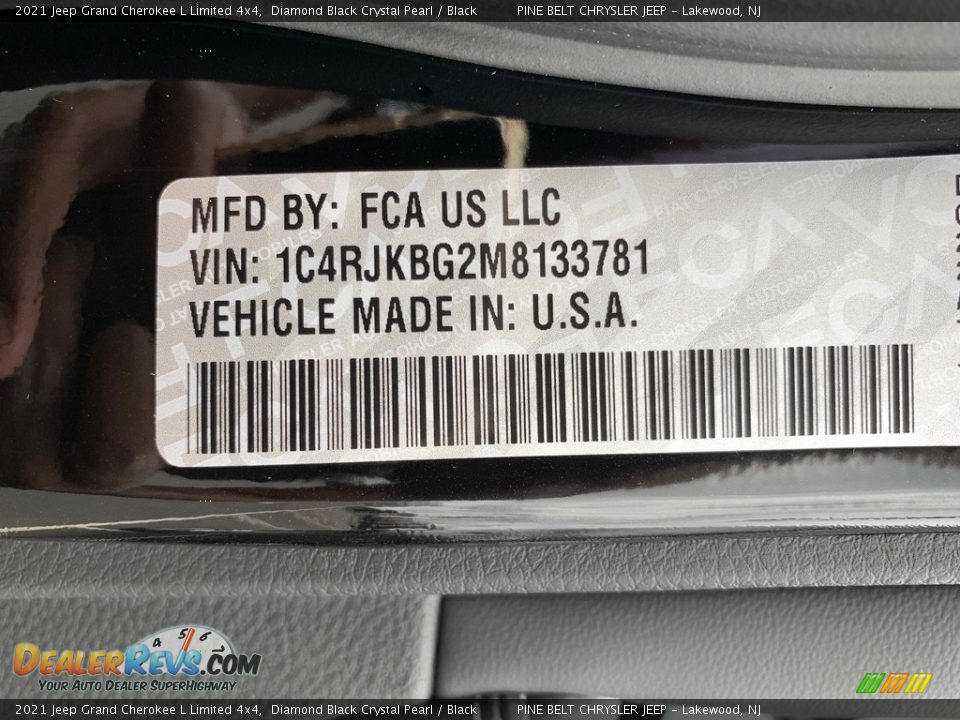 2021 Jeep Grand Cherokee L Limited 4x4 Diamond Black Crystal Pearl / Black Photo #14