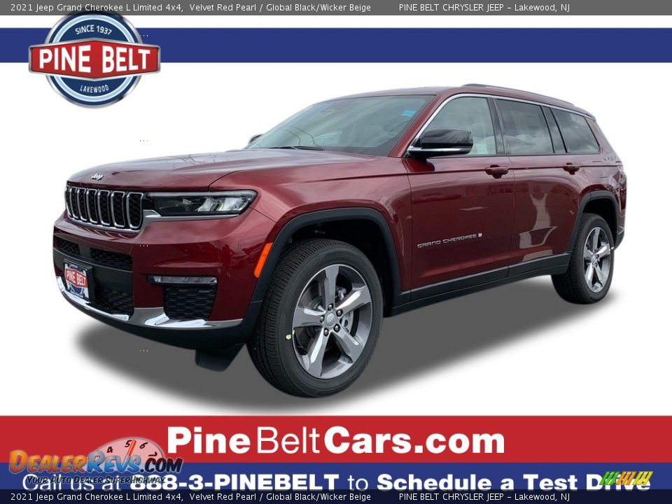 2021 Jeep Grand Cherokee L Limited 4x4 Velvet Red Pearl / Global Black/Wicker Beige Photo #1