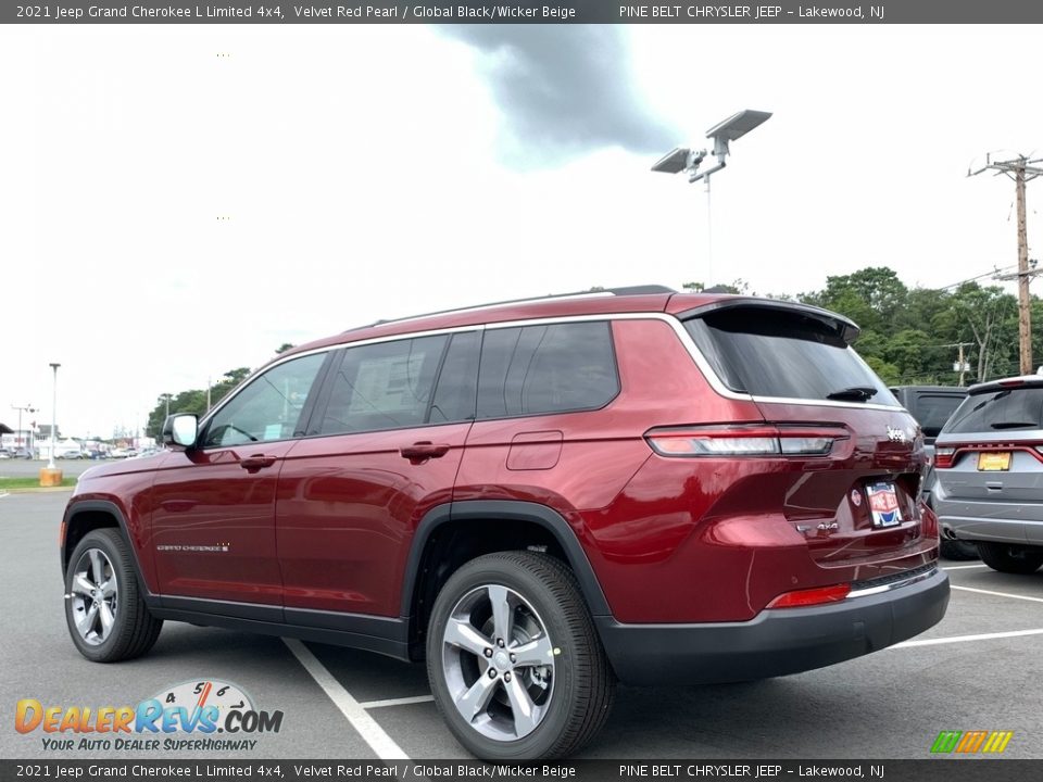 2021 Jeep Grand Cherokee L Limited 4x4 Velvet Red Pearl / Global Black/Wicker Beige Photo #6