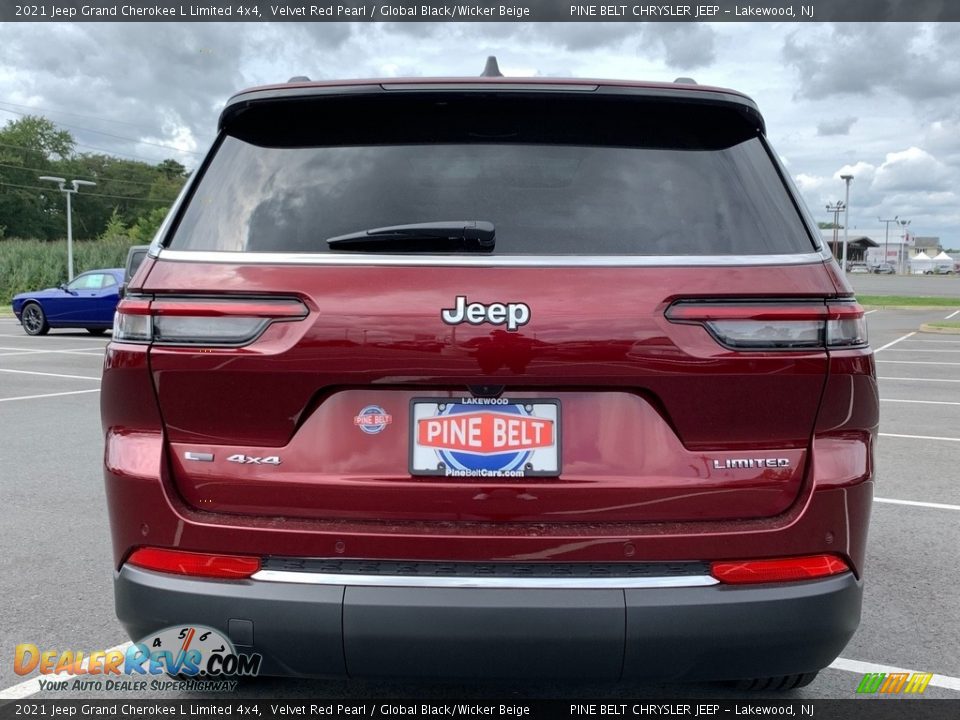 2021 Jeep Grand Cherokee L Limited 4x4 Velvet Red Pearl / Global Black/Wicker Beige Photo #7