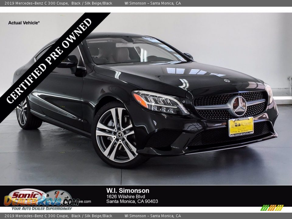 2019 Mercedes-Benz C 300 Coupe Black / Silk Beige/Black Photo #1