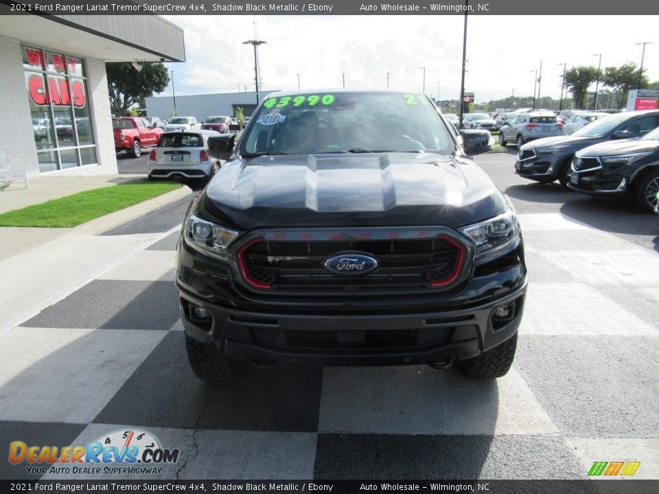 2021 Ford Ranger Lariat Tremor SuperCrew 4x4 Shadow Black Metallic / Ebony Photo #2
