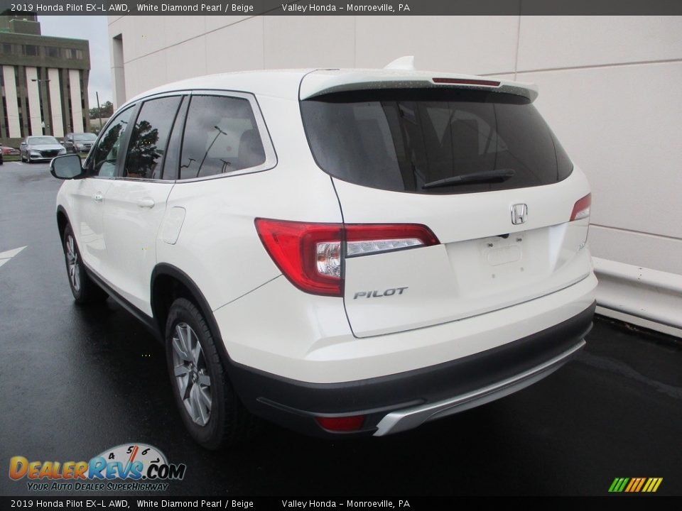 2019 Honda Pilot EX-L AWD White Diamond Pearl / Beige Photo #3