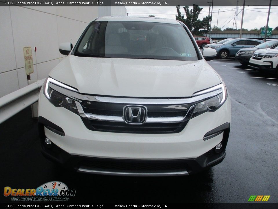 2019 Honda Pilot EX-L AWD White Diamond Pearl / Beige Photo #8