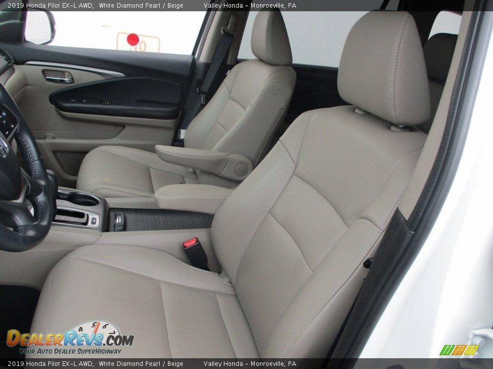 2019 Honda Pilot EX-L AWD White Diamond Pearl / Beige Photo #12