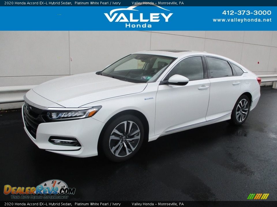 2020 Honda Accord EX-L Hybrid Sedan Platinum White Pearl / Ivory Photo #1