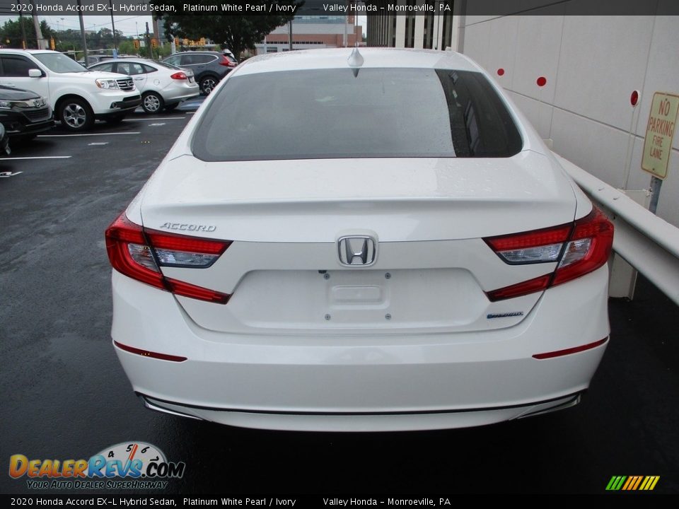 2020 Honda Accord EX-L Hybrid Sedan Platinum White Pearl / Ivory Photo #4