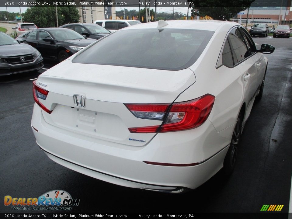 2020 Honda Accord EX-L Hybrid Sedan Platinum White Pearl / Ivory Photo #5