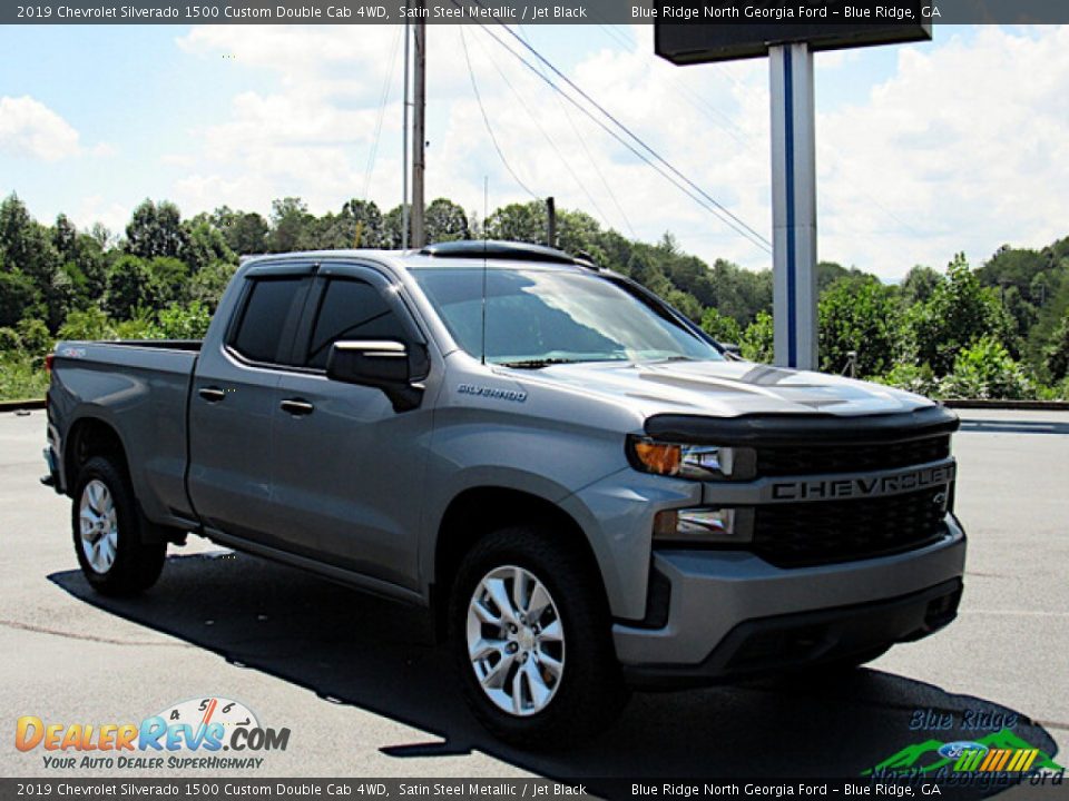 2019 Chevrolet Silverado 1500 Custom Double Cab 4WD Satin Steel Metallic / Jet Black Photo #8