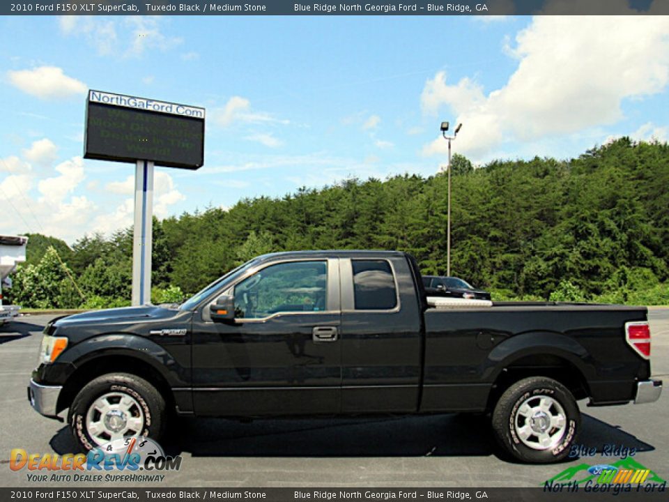 2010 Ford F150 XLT SuperCab Tuxedo Black / Medium Stone Photo #2