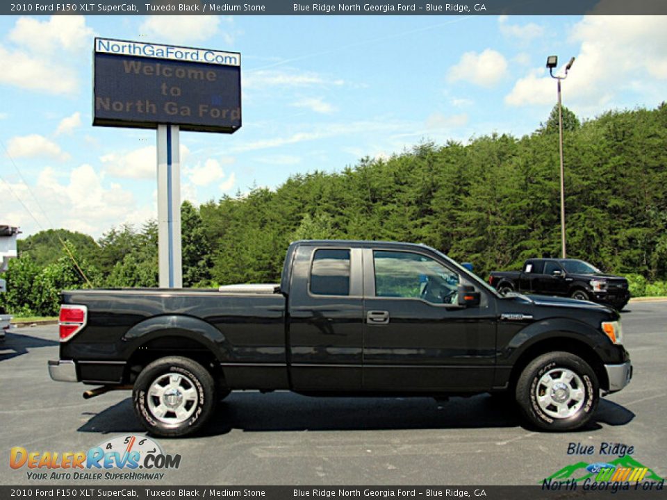 2010 Ford F150 XLT SuperCab Tuxedo Black / Medium Stone Photo #7