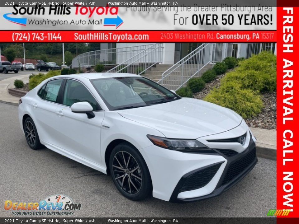 2021 Toyota Camry SE Hybrid Super White / Ash Photo #1