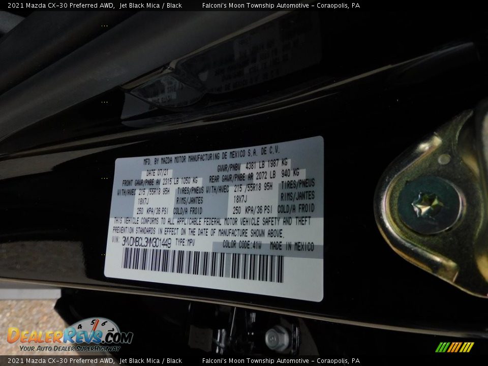 2021 Mazda CX-30 Preferred AWD Jet Black Mica / Black Photo #20