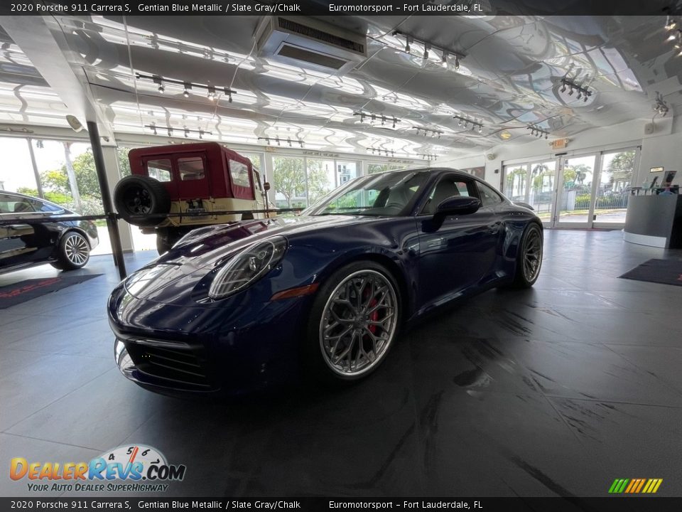 2020 Porsche 911 Carrera S Gentian Blue Metallic / Slate Gray/Chalk Photo #10