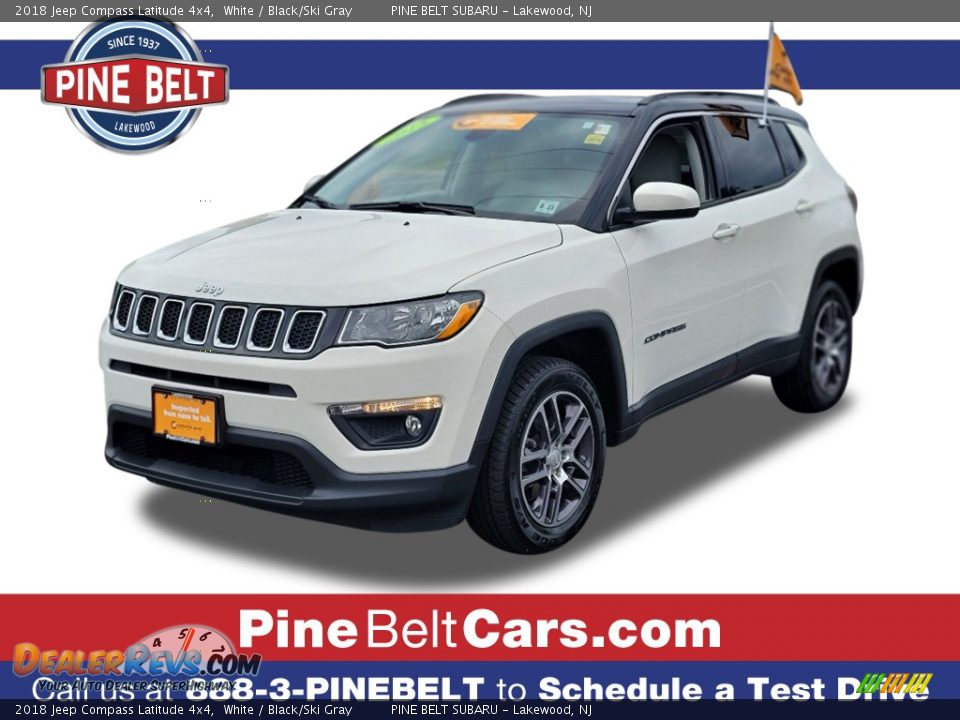 2018 Jeep Compass Latitude 4x4 White / Black/Ski Gray Photo #1