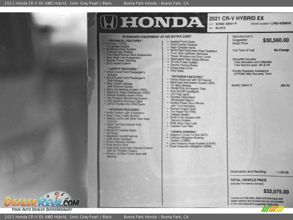 2021 Honda CR-V EX AWD Hybrid Sonic Gray Pearl / Black Photo #35