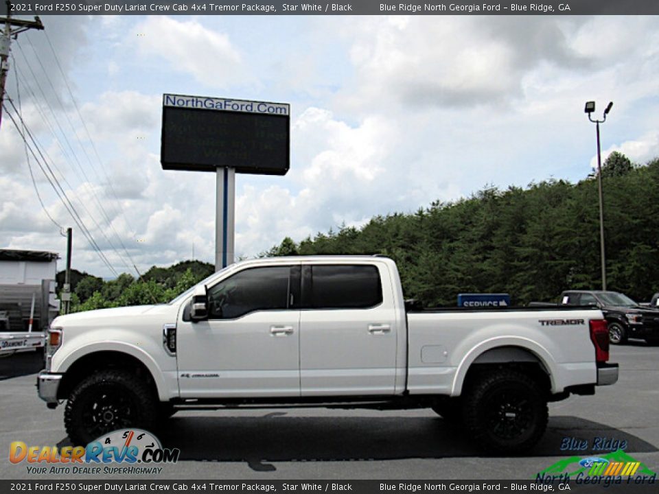 2021 Ford F250 Super Duty Lariat Crew Cab 4x4 Tremor Package Star White / Black Photo #2