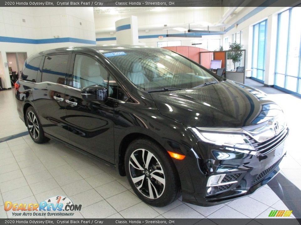 2020 Honda Odyssey Elite Crystal Black Pearl / Gray Photo #3