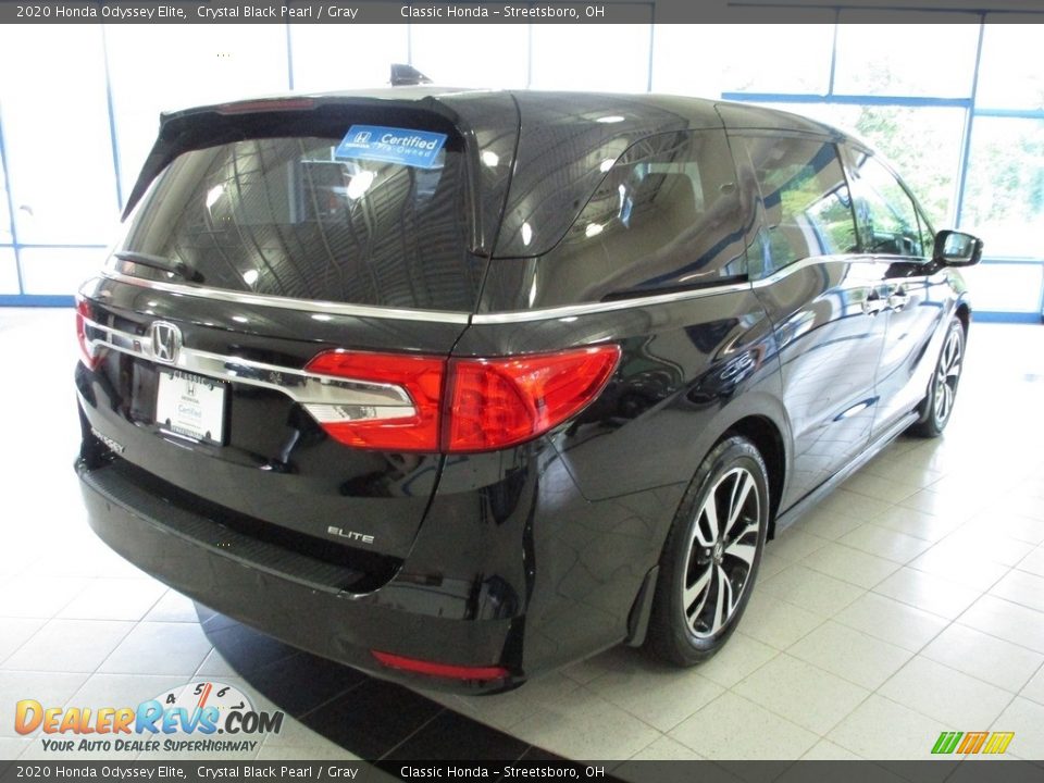 2020 Honda Odyssey Elite Crystal Black Pearl / Gray Photo #7