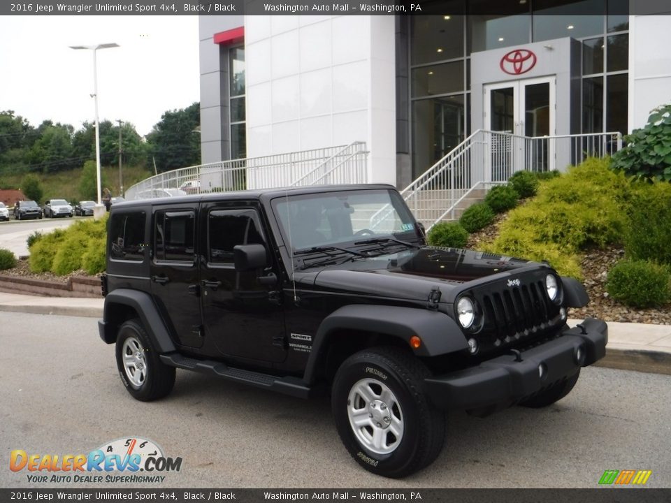 2016 Jeep Wrangler Unlimited Sport 4x4 Black / Black Photo #1