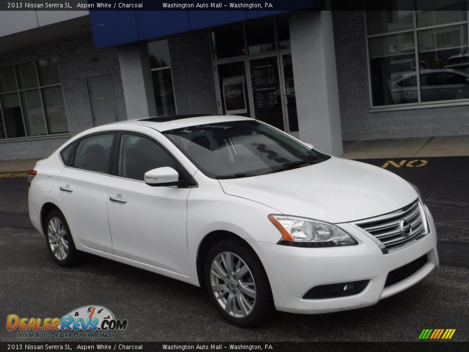 2013 Nissan Sentra SL Aspen White / Charcoal Photo #1