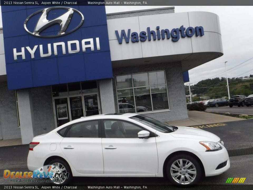 2013 Nissan Sentra SL Aspen White / Charcoal Photo #2