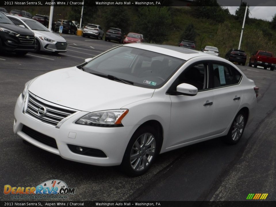 2013 Nissan Sentra SL Aspen White / Charcoal Photo #6