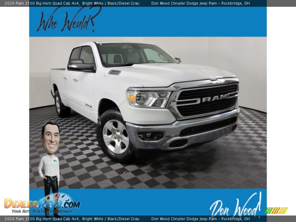 2020 Ram 1500 Big Horn Quad Cab 4x4 Bright White / Black/Diesel Gray Photo #1