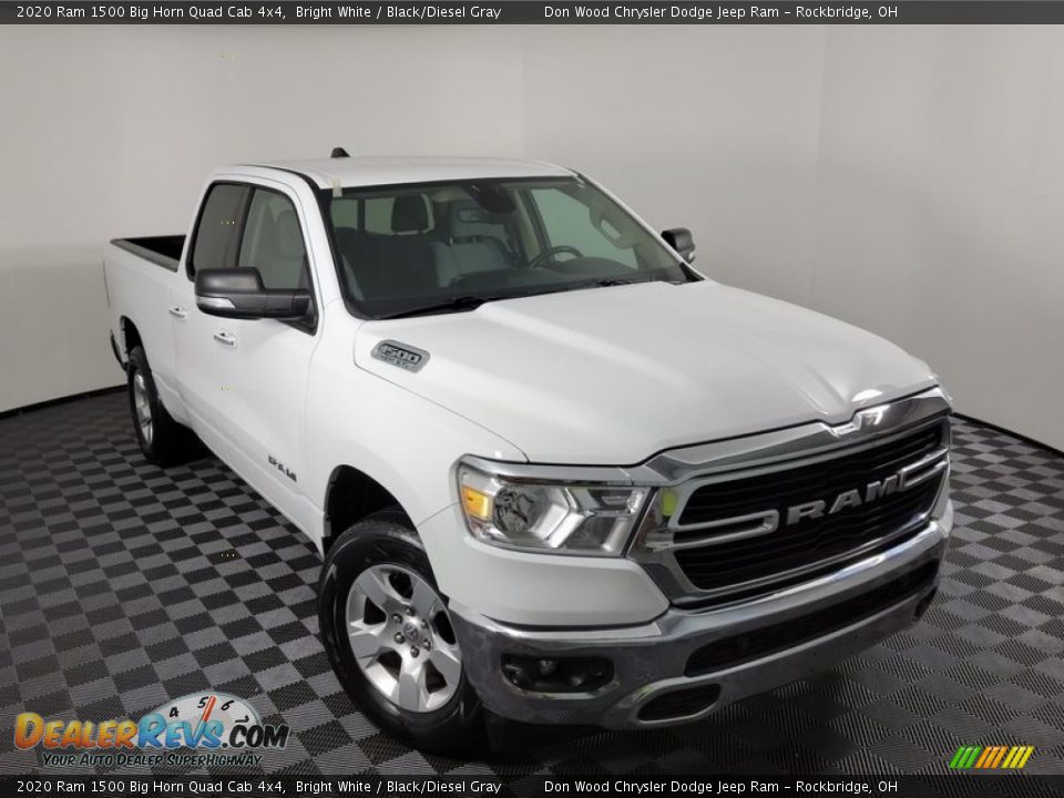 2020 Ram 1500 Big Horn Quad Cab 4x4 Bright White / Black/Diesel Gray Photo #3