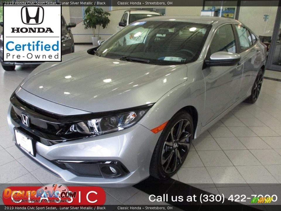 2019 Honda Civic Sport Sedan Lunar Silver Metallic / Black Photo #1