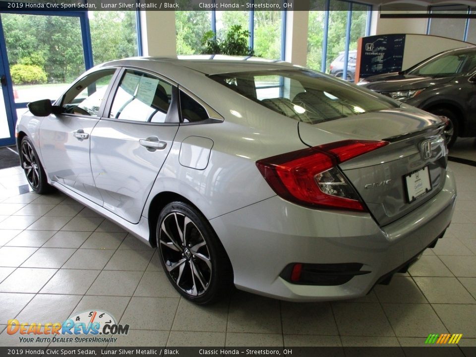2019 Honda Civic Sport Sedan Lunar Silver Metallic / Black Photo #9