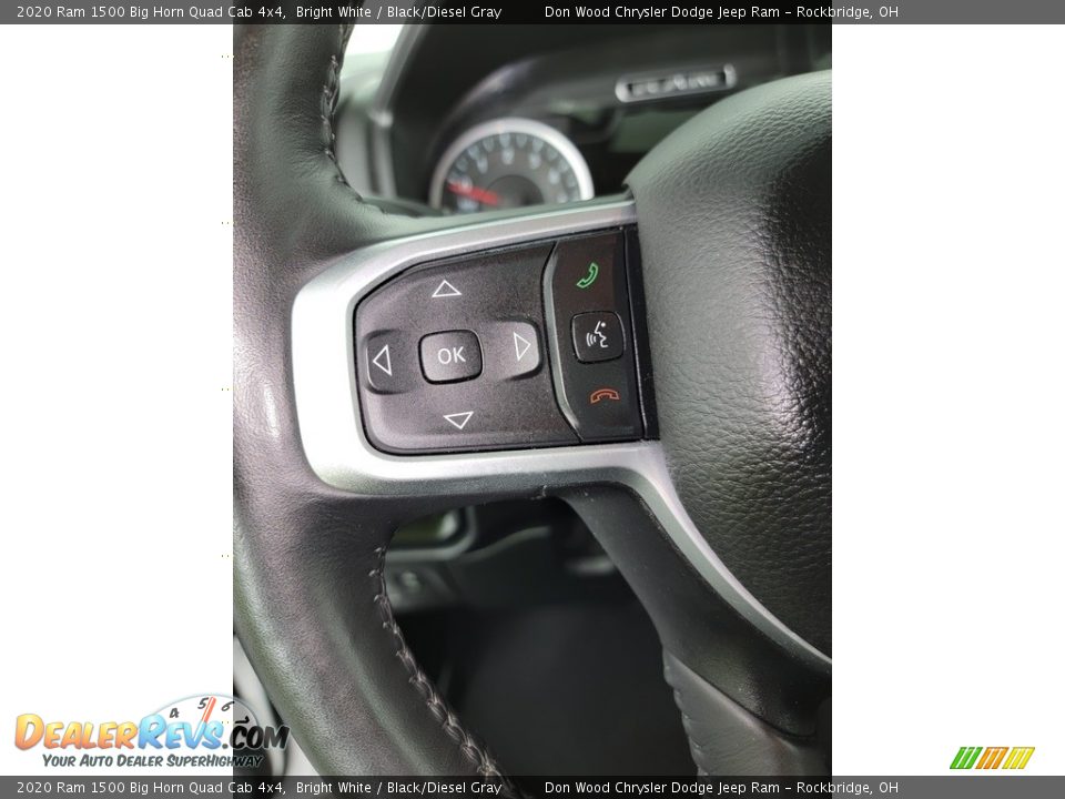 2020 Ram 1500 Big Horn Quad Cab 4x4 Bright White / Black/Diesel Gray Photo #19