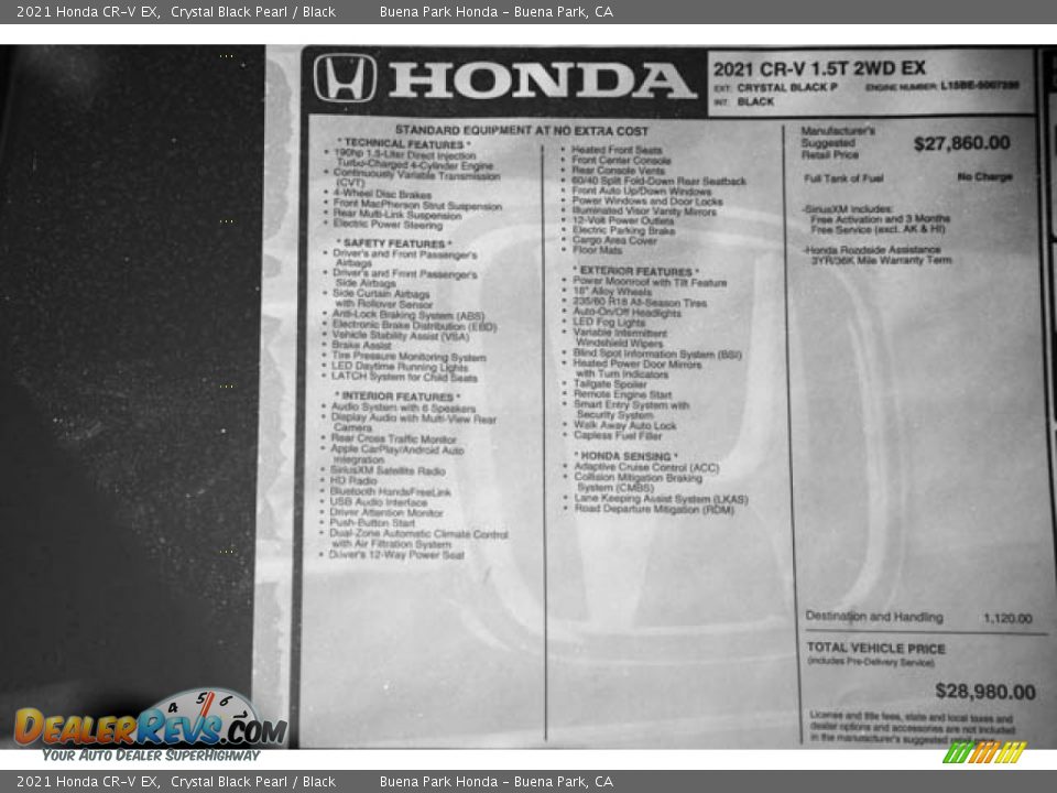 2021 Honda CR-V EX Crystal Black Pearl / Black Photo #36