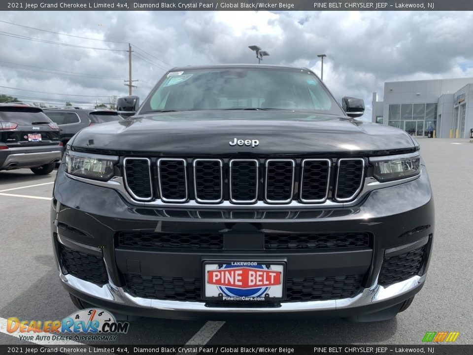 2021 Jeep Grand Cherokee L Limited 4x4 Diamond Black Crystal Pearl / Global Black/Wicker Beige Photo #3