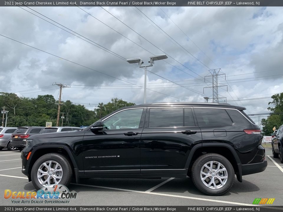 2021 Jeep Grand Cherokee L Limited 4x4 Diamond Black Crystal Pearl / Global Black/Wicker Beige Photo #4