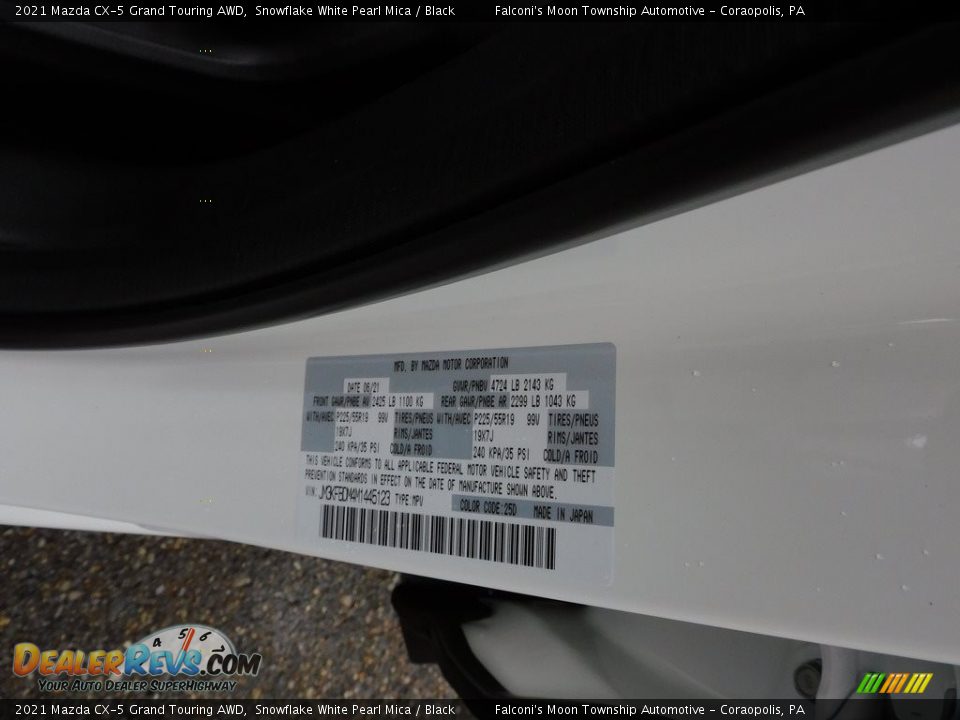 2021 Mazda CX-5 Grand Touring AWD Snowflake White Pearl Mica / Black Photo #20
