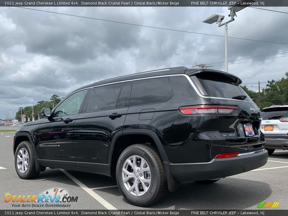 2021 Jeep Grand Cherokee L Limited 4x4 Diamond Black Crystal Pearl / Global Black/Wicker Beige Photo #6